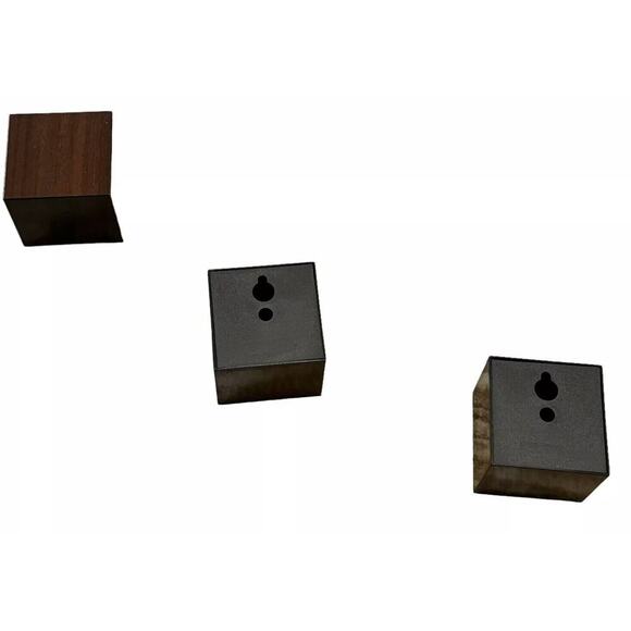 Vintage MCM Kenneth Wingard Cubic Wall Clock Faux Wood Grain Silver Hands RARE - Picture 7 of 9